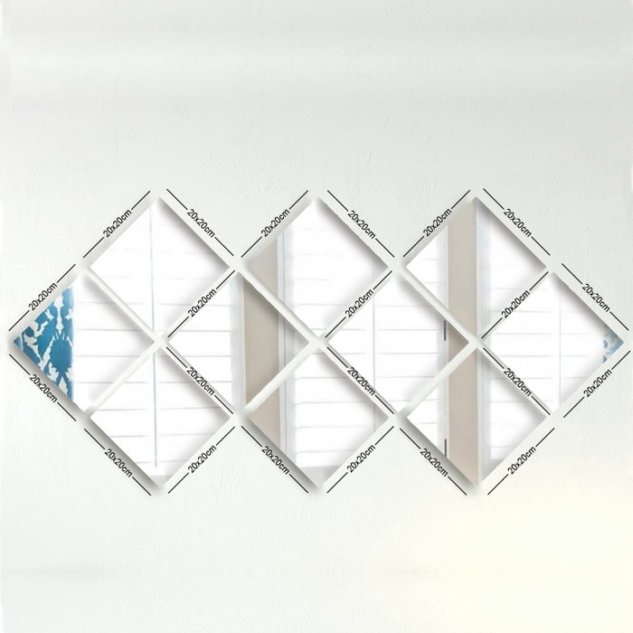 Wallity Juego de Espejos SETAYNA_005 de 10 Piezas, 20 x 20 cm, Plata Wallity Juego de Espejos SETAYNA_005 de 10 Piezas, 20 x 20 cm, Plata
